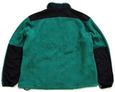 画像2: 90s L.L.Bean ALL CONDITIONS 刺繍 ライナー フリースジャケット 緑×黒 (2)