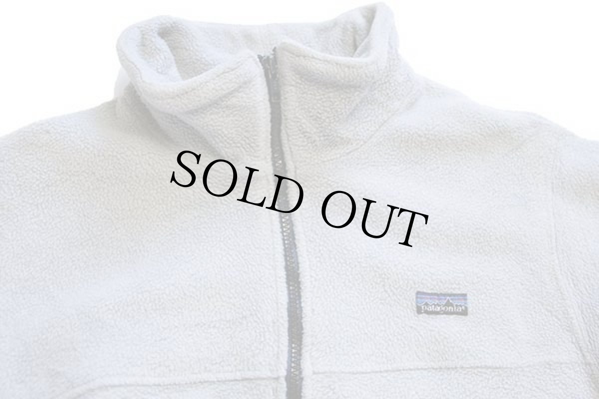 画像3: 80s USA製 patagoniaパタゴニア フルジップ フリースジャケット ライトグレー×紺 XL (3)