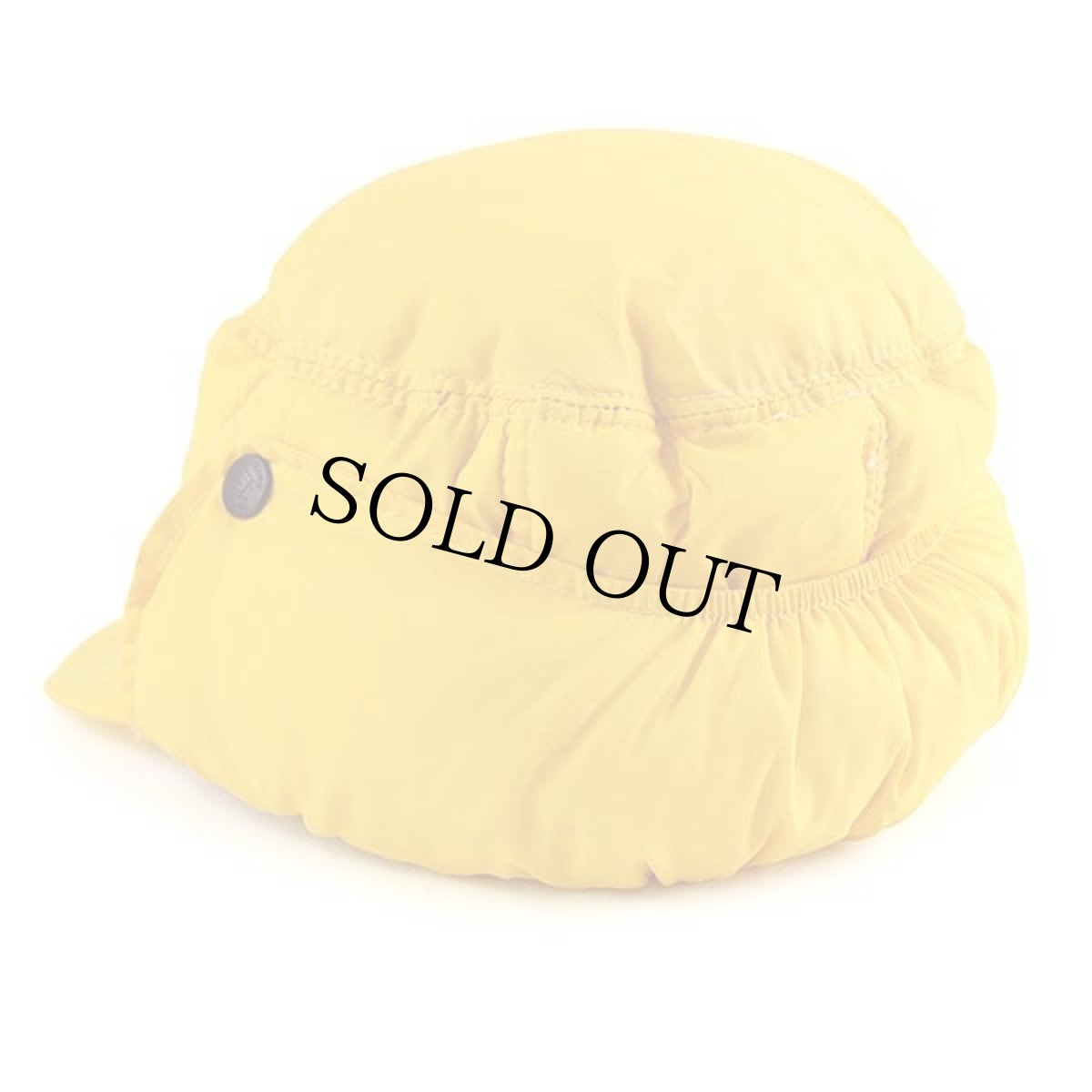 画像2: 90s PIUMINO SIBERIANO 刺繍 耳当て付き ナイロン ダウンキャップ 黄 L (2)