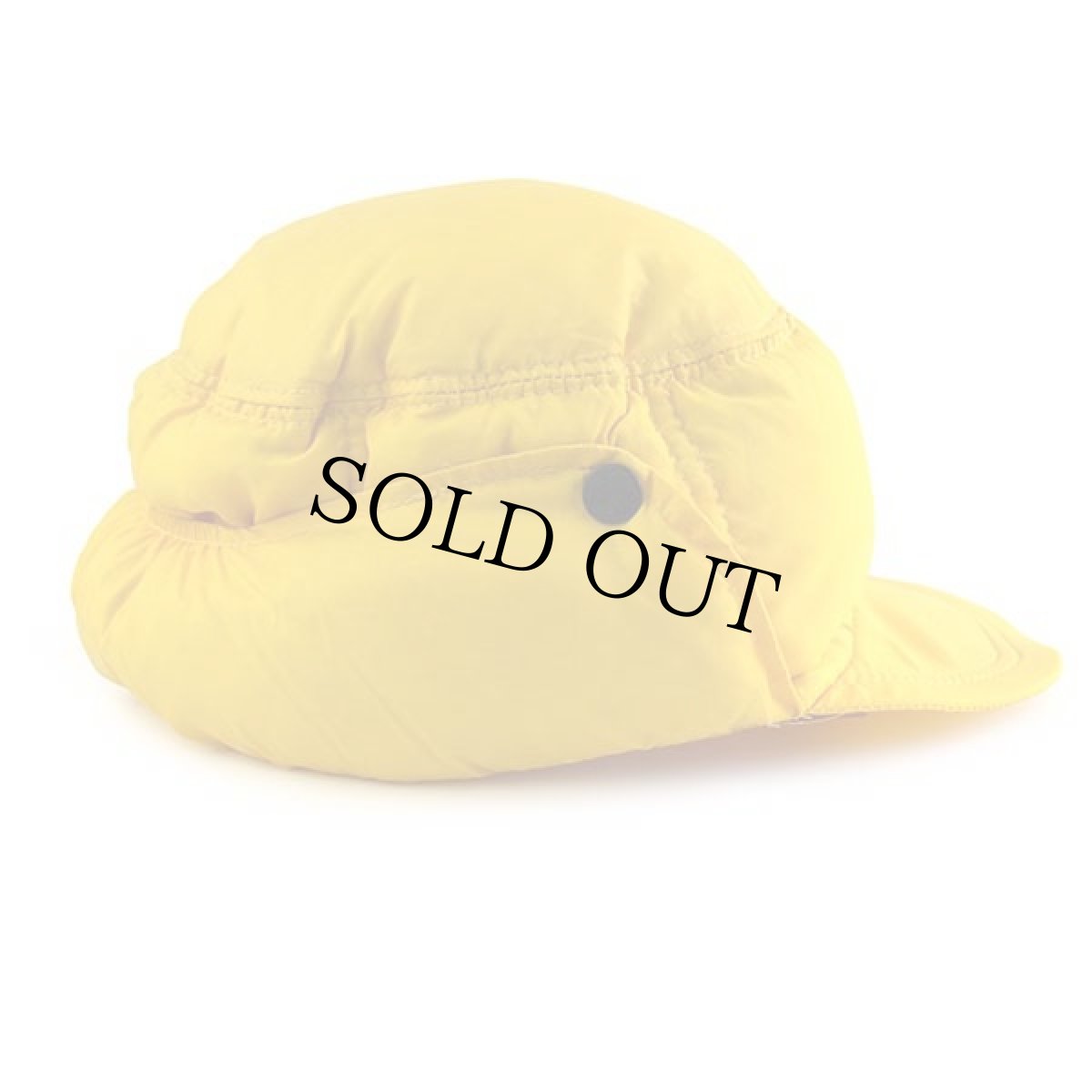 画像3: 90s PIUMINO SIBERIANO 刺繍 耳当て付き ナイロン ダウンキャップ 黄 L (3)