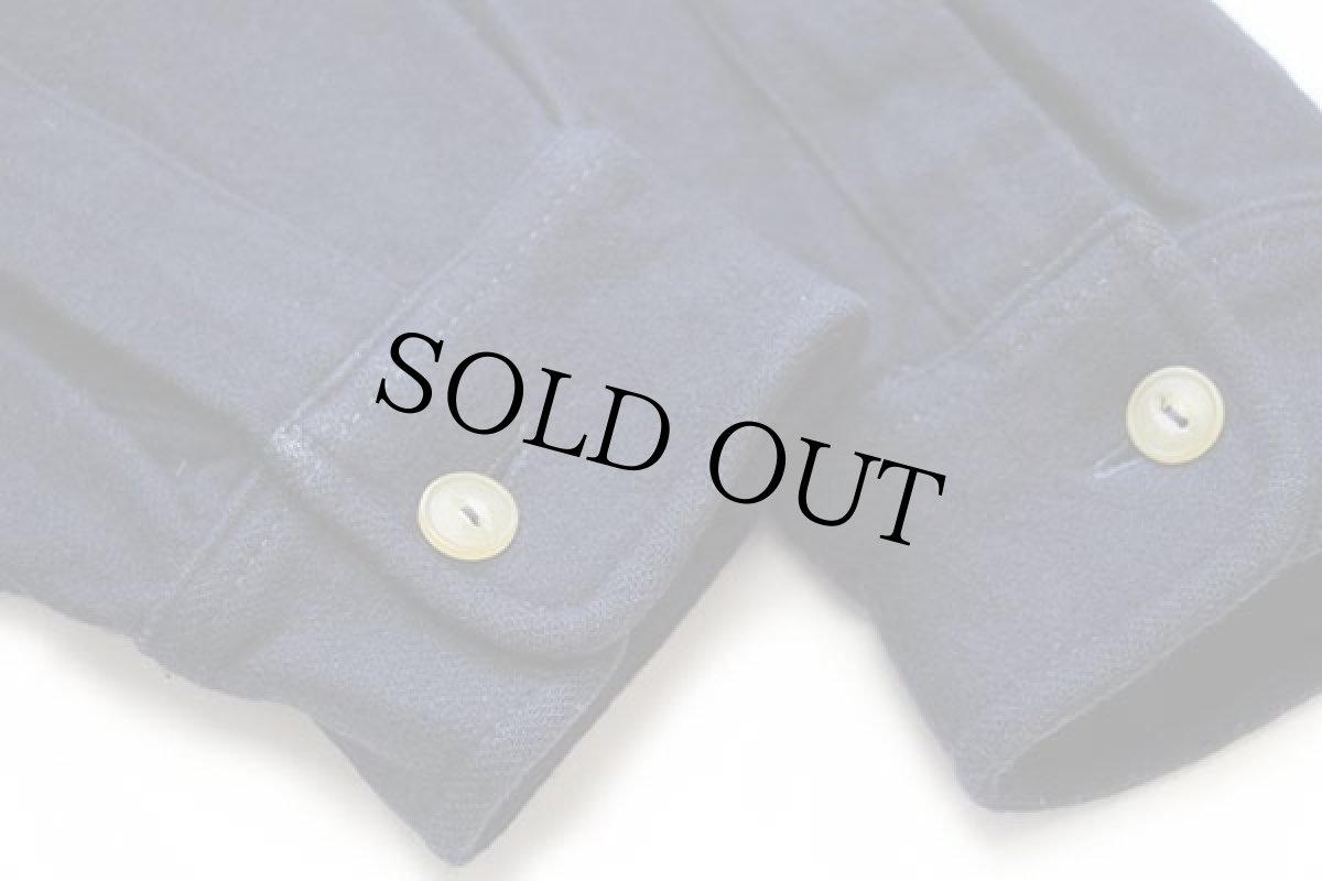 画像8: 90s イタリア製 SIXTY ARMY FORCE パッチ&マチ付き ウールシャツ 濃紺 XL (8)