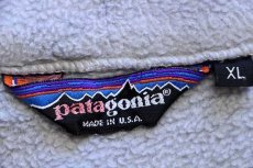 画像4: 80s USA製 patagoniaパタゴニア フルジップ フリースジャケット ライトグレー×紺 XL (4)