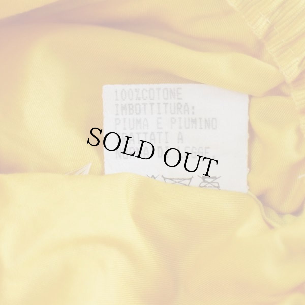 画像8: 90s PIUMINO SIBERIANO 刺繍 耳当て付き ナイロン ダウンキャップ 黄 L (8)