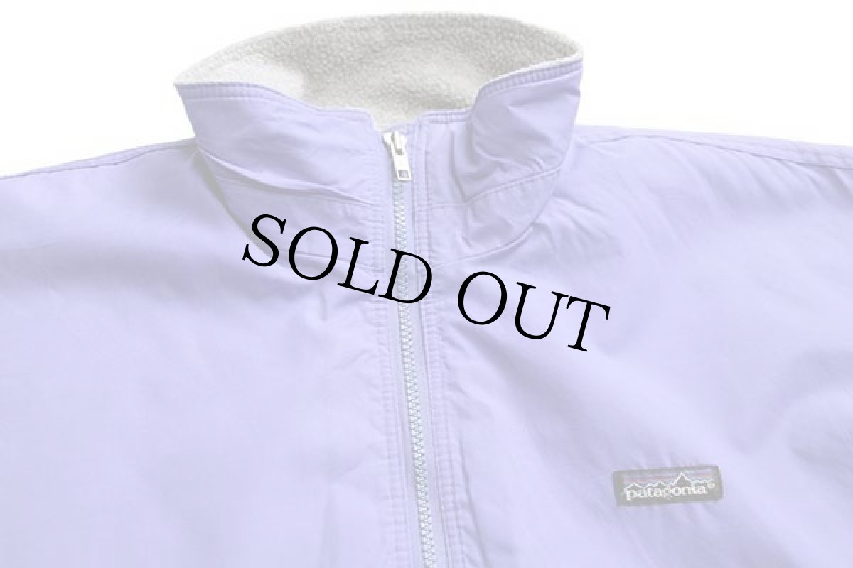 画像3: 90s USA製 patagoniaパタゴニア シェルドシンチラ フリースライナー ナイロンジャケット 薄青紫 12 (3)