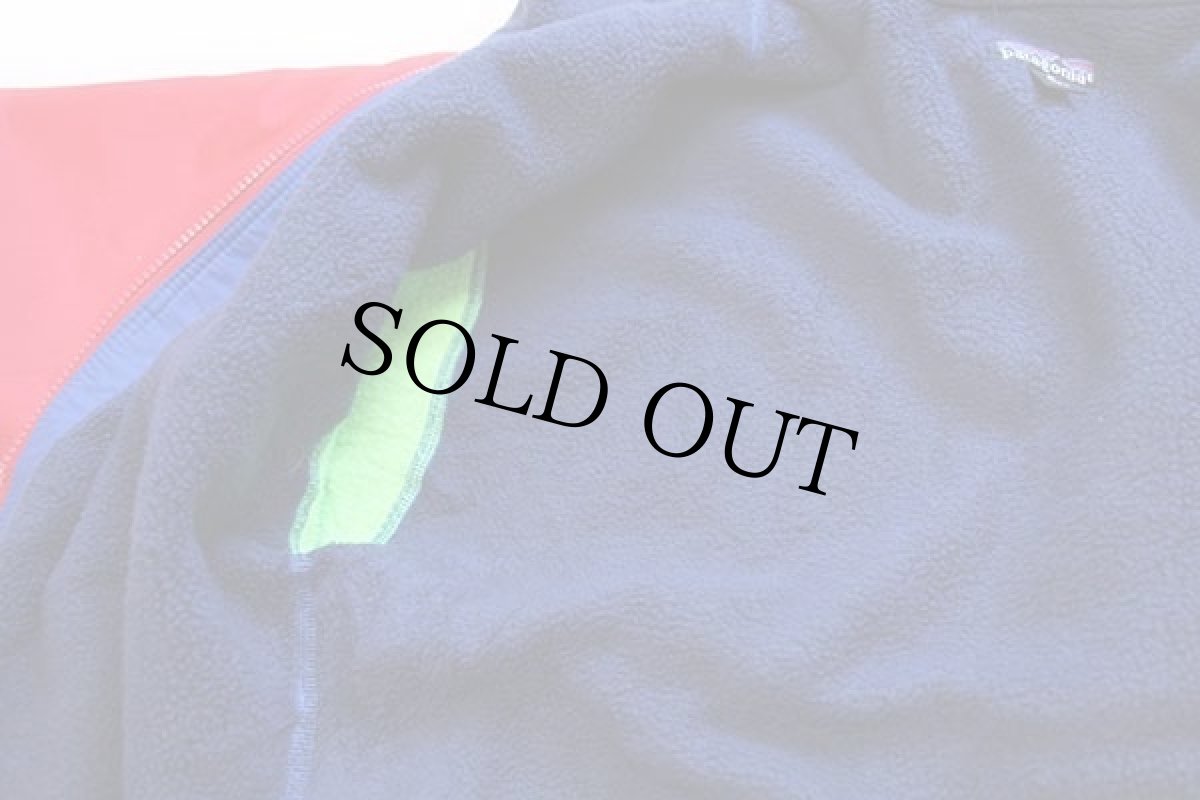 画像5: 90s USA製 patagoniaパタゴニア シェルドシンチラ フリースライナー ナイロンジャケット 赤 S (5)