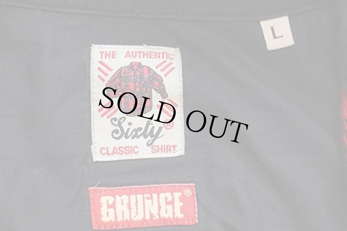 画像4: 90s SIXTY バッファローチェック ハンドステッチ ウールシャツ 赤×黒 L (4)