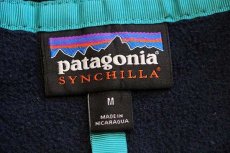 画像4: patagoniaパタゴニア シンチラ ライトウェイト フリース スナップT 紺×エメラルドグリーン M (4)