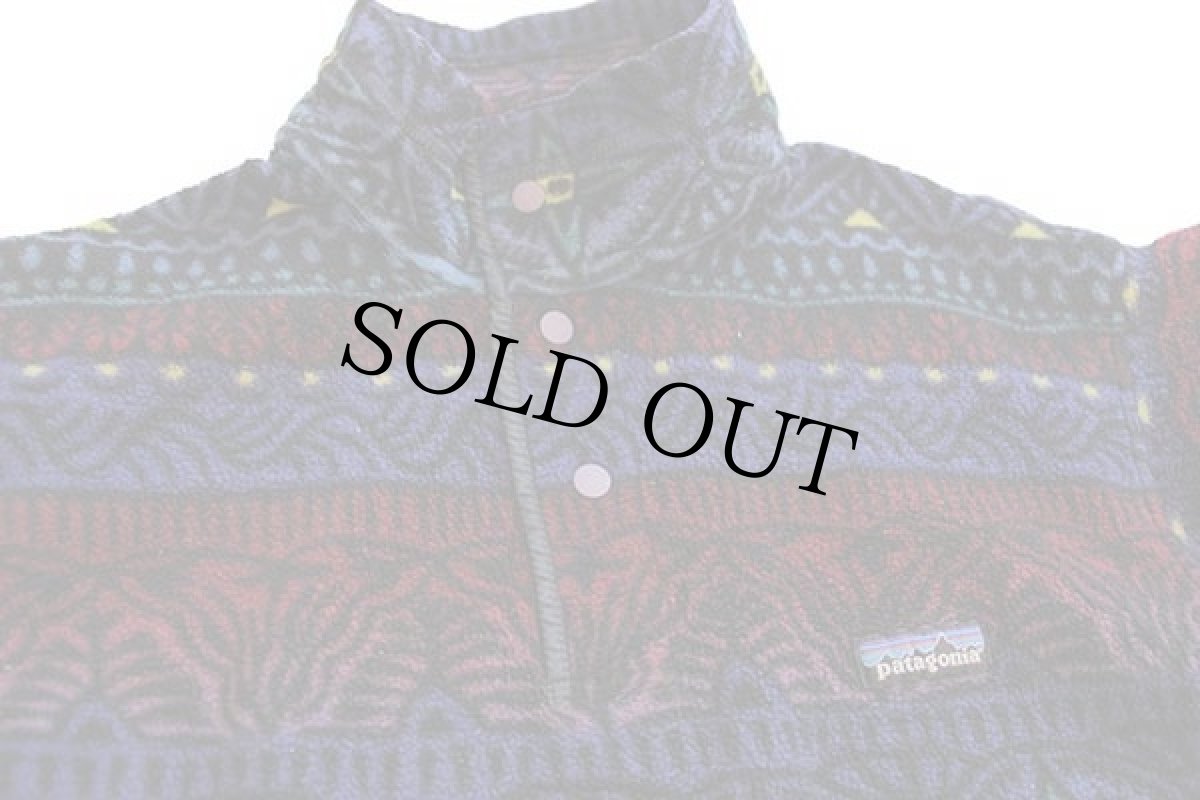 画像3: 90s USA製 patagoniaパタゴニア 総柄 シンチラ フリース スナップT S (3)