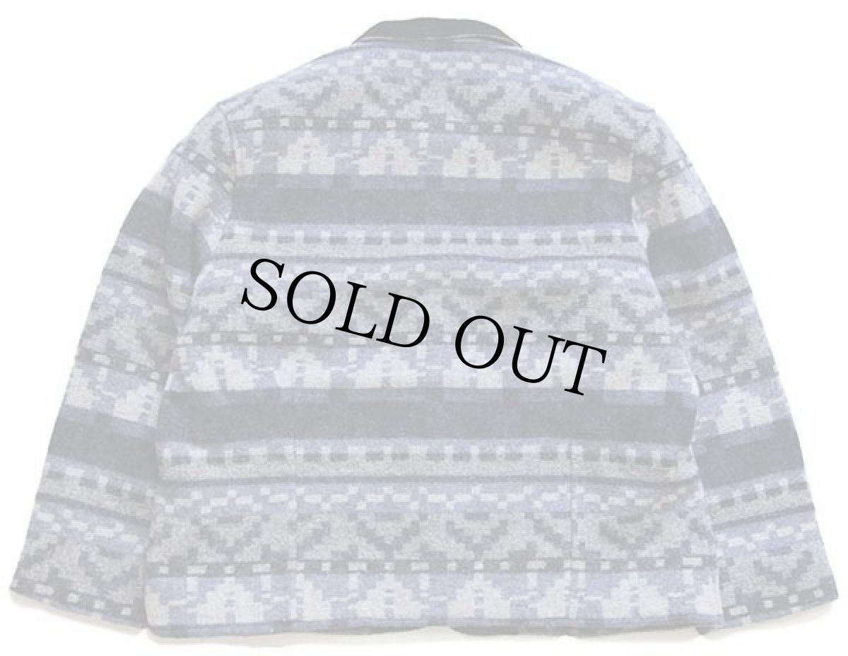 画像2: 90s USA製 Woolrichウールリッチ フォークロア柄 ウール ブランケット ジャケット XL (2)