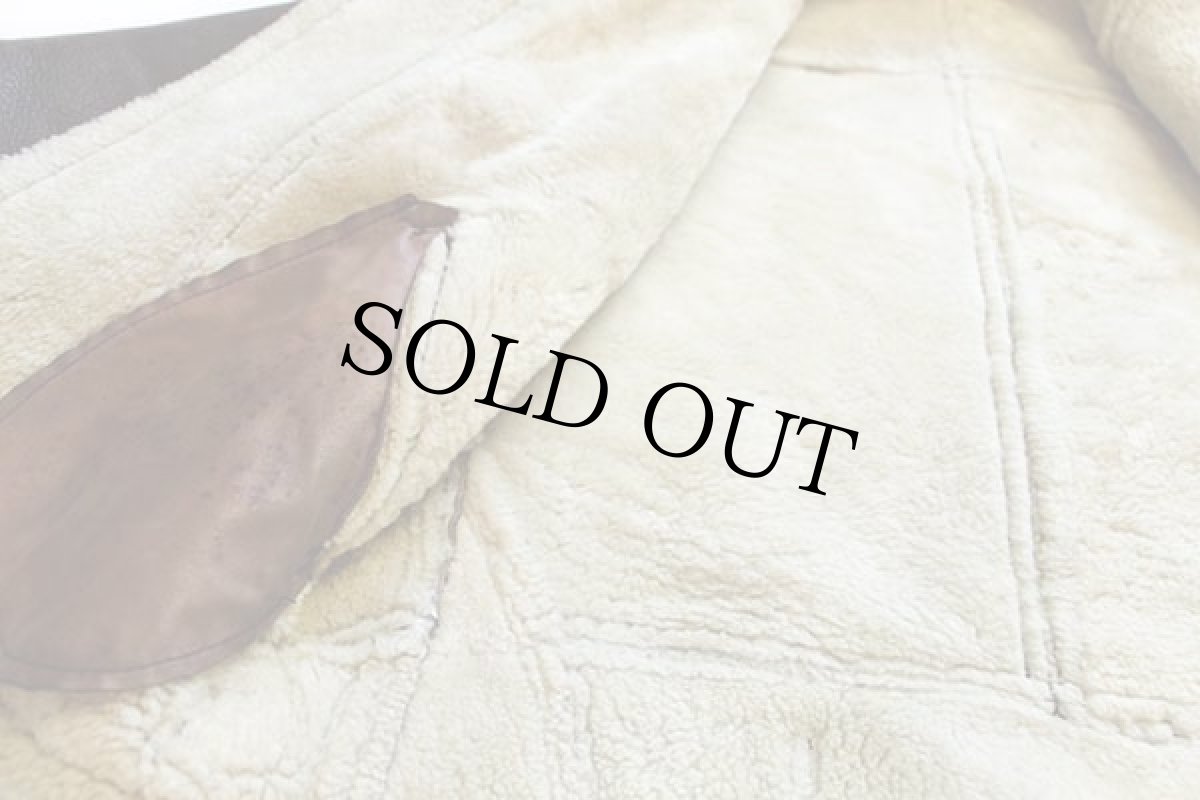 画像5: 80s UNKNOWN B-3タイプ ムートン フライトジャケット 焦げ茶 (5)