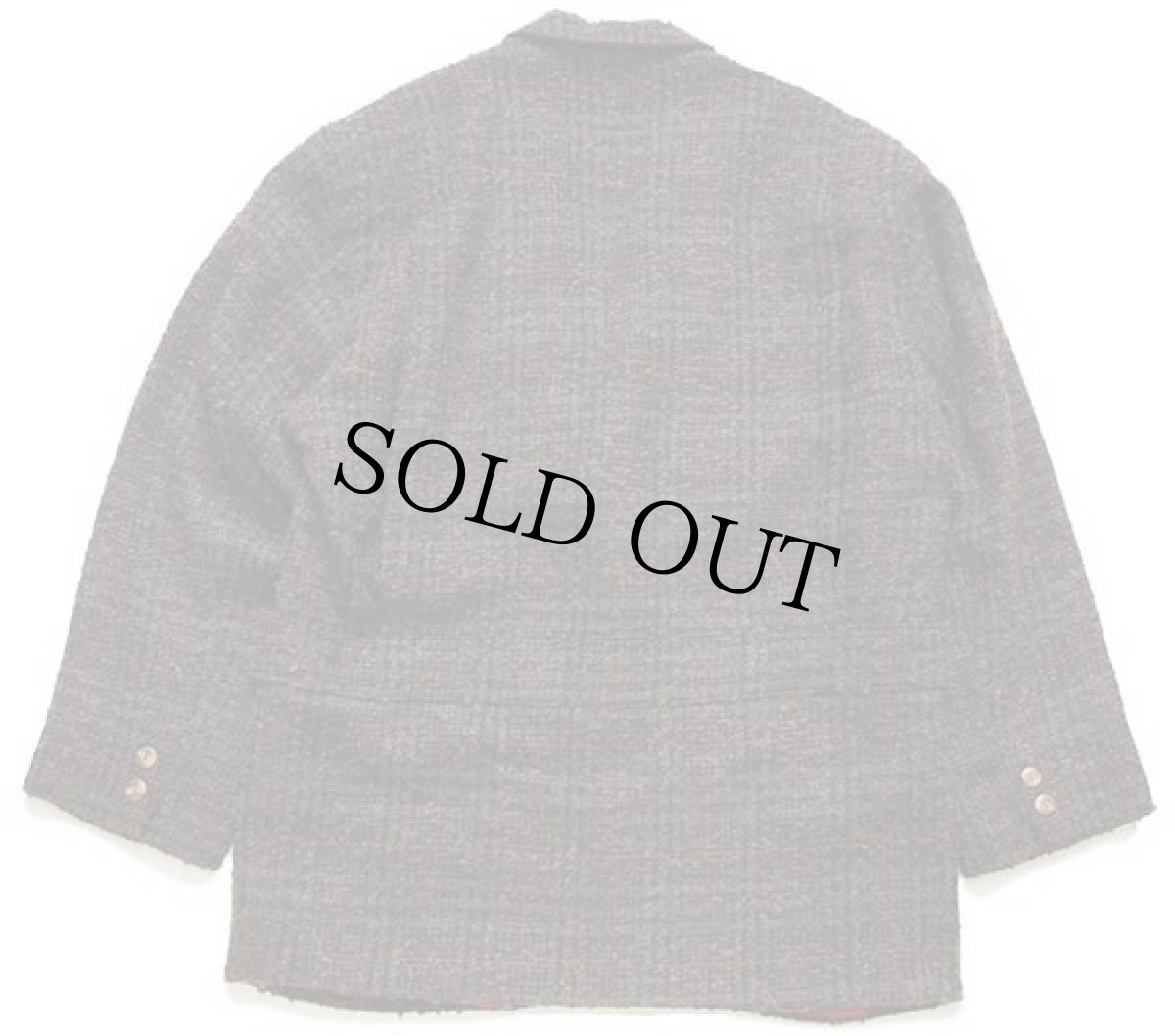 画像2: 80s Powell チェック 3つボタン ウール パイル テーラードジャケット 48 (2)