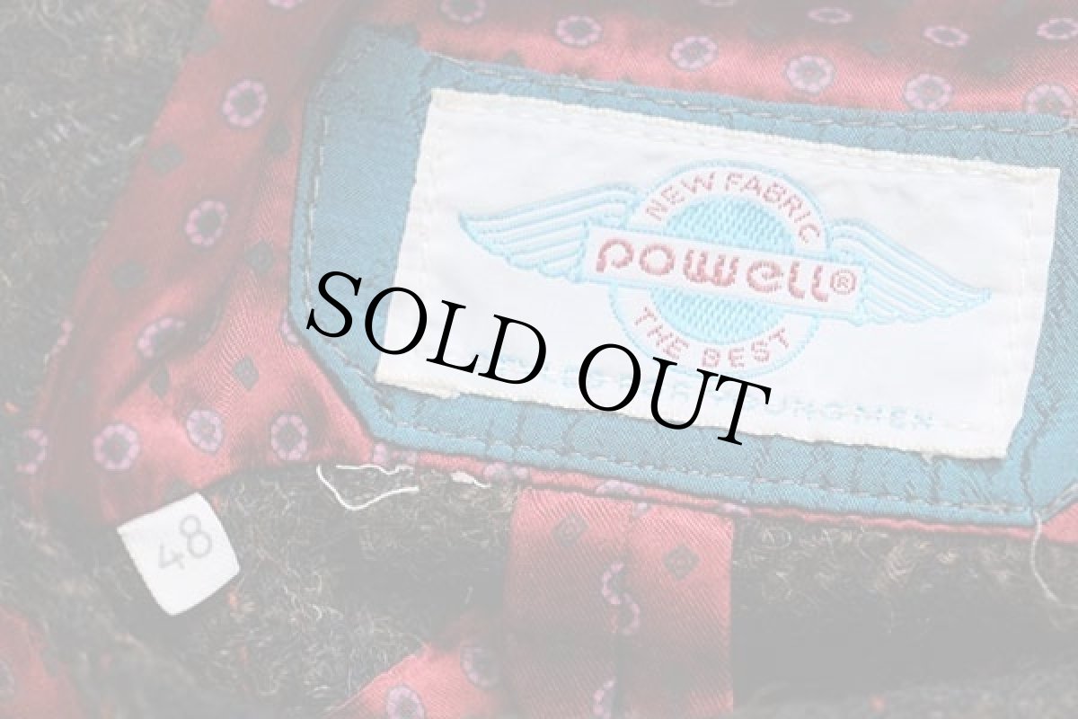 画像4: 80s Powell チェック 3つボタン ウール パイル テーラードジャケット 48 (4)