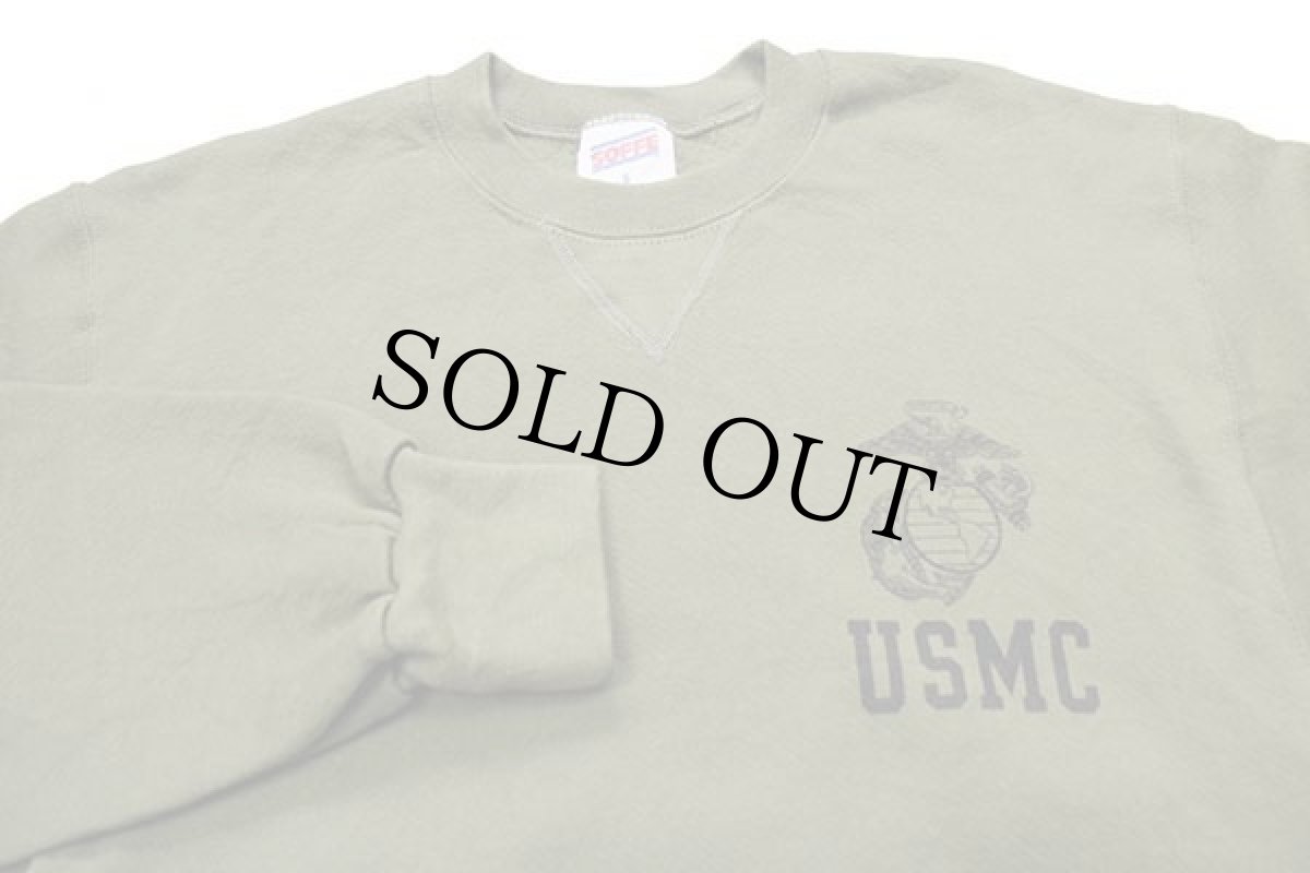 画像3: USA製 米軍 USMC 前V スウェット オリーブ S (3)