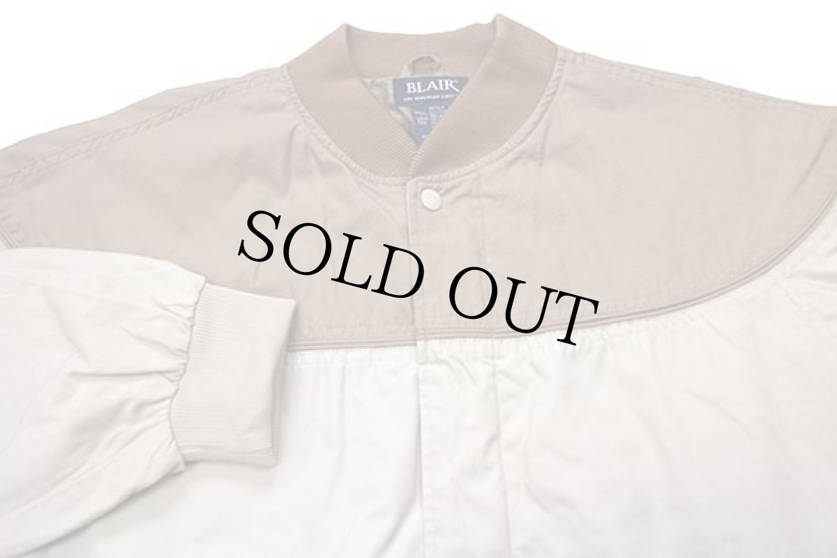 画像3: 90s BLAIR ツートン 切り替え ダービージャケット ブラウンベージュ×ベージュ L-RG (3)