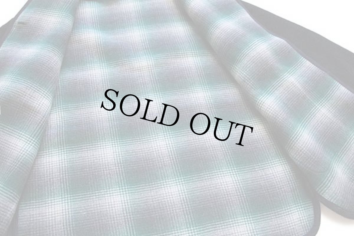 画像5: 90s イタリア製 Conte of Florence オンブレチェックライナー ウール ブランケット パーカー チャコールグレー 48 (5)