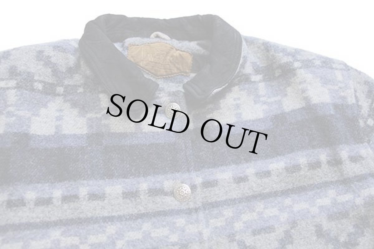 画像3: 90s USA製 Woolrichウールリッチ フォークロア柄 ウール ブランケット ジャケット XL (3)