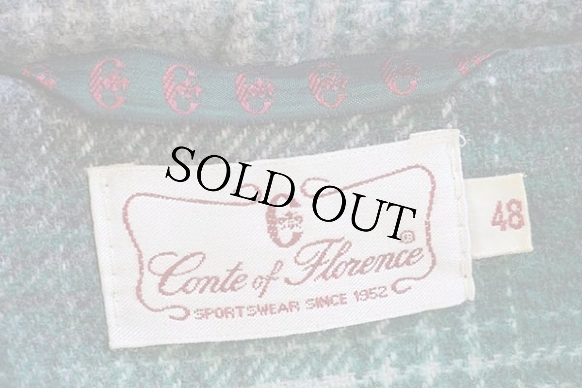 画像4: 90s イタリア製 Conte of Florence オンブレチェックライナー ウール ブランケット パーカー チャコールグレー 48 (4)