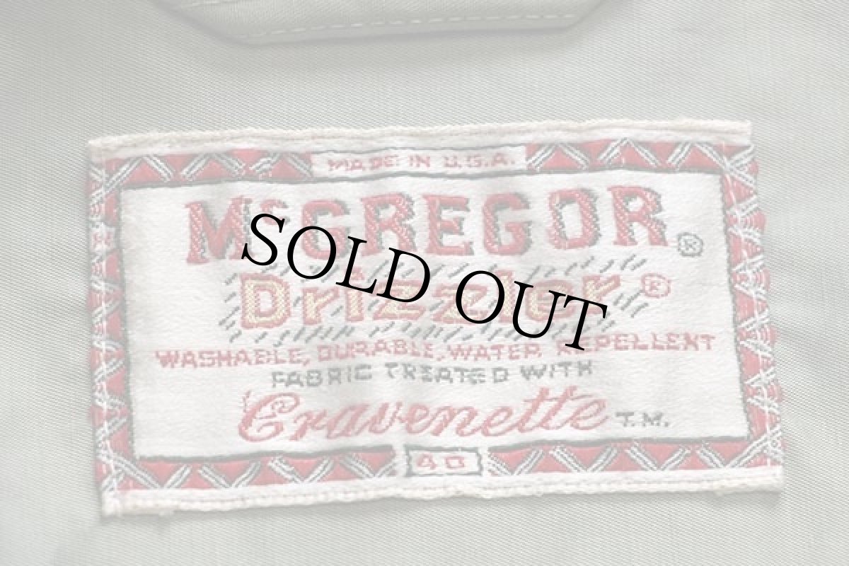 画像4: 60s USA製 McGREGORマクレガー チンスト付き ドリズラージャケット 若葉色 40 (4)