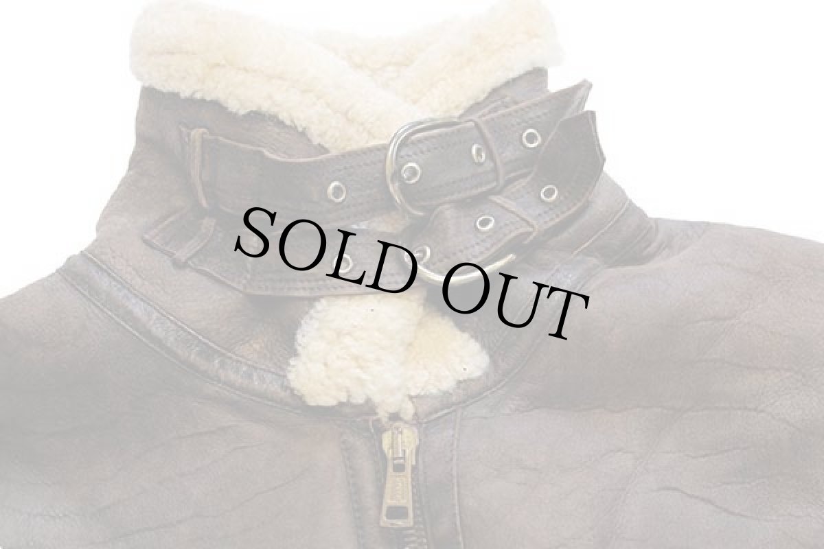 画像3: 80s AVIATION B-3タイプ ムートン フライトジャケット 焦げ茶 50 (3)