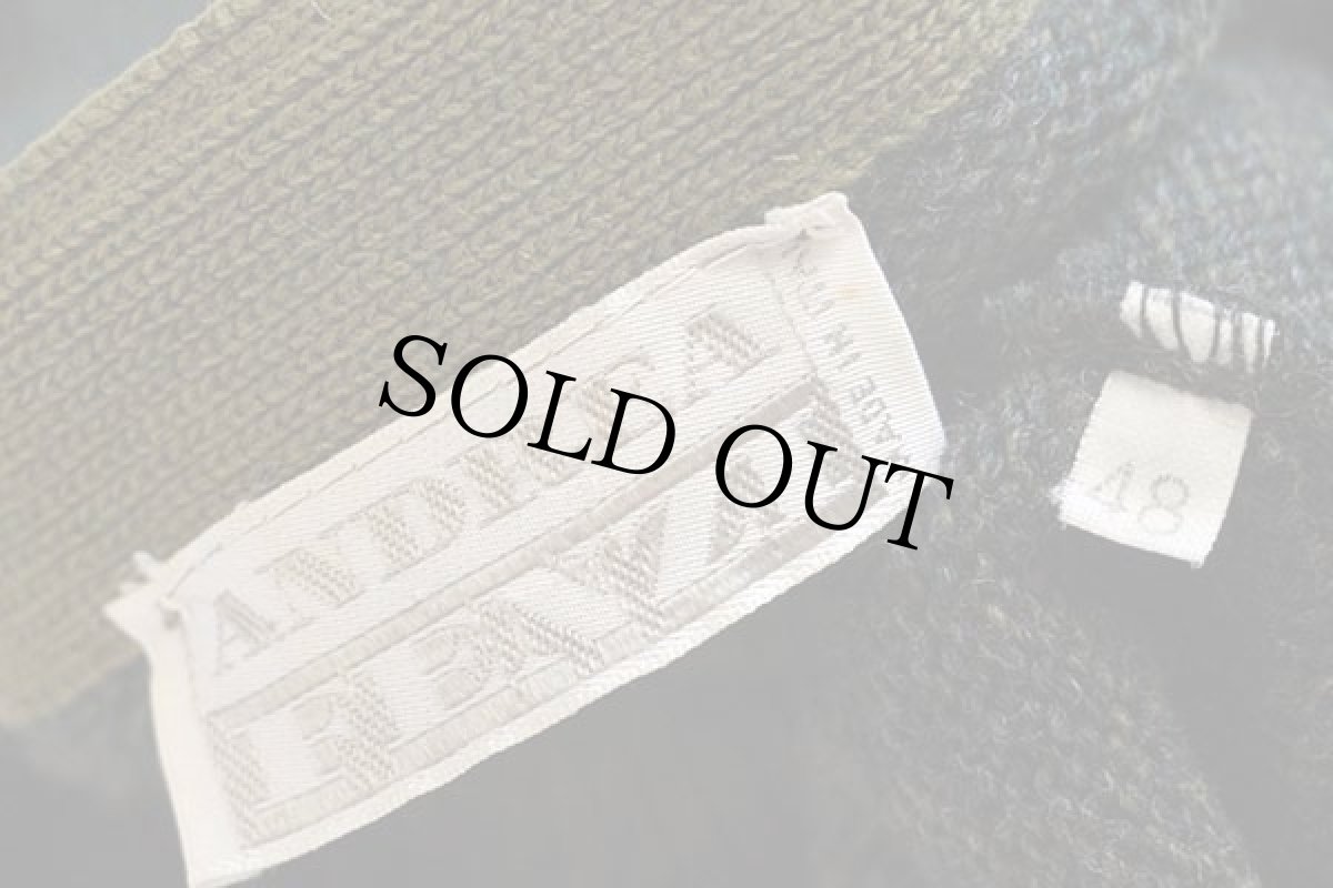 画像4: 80s イタリア製 ANDREA FENZI パチポケ ウールニット カーディガン 深緑 ミックス 48 (4)