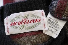画像4: 90s イタリア製 LES JACQUELINES ネイティブ柄 編み柄 ウール×モヘア×アクリルニット セーター XL (4)