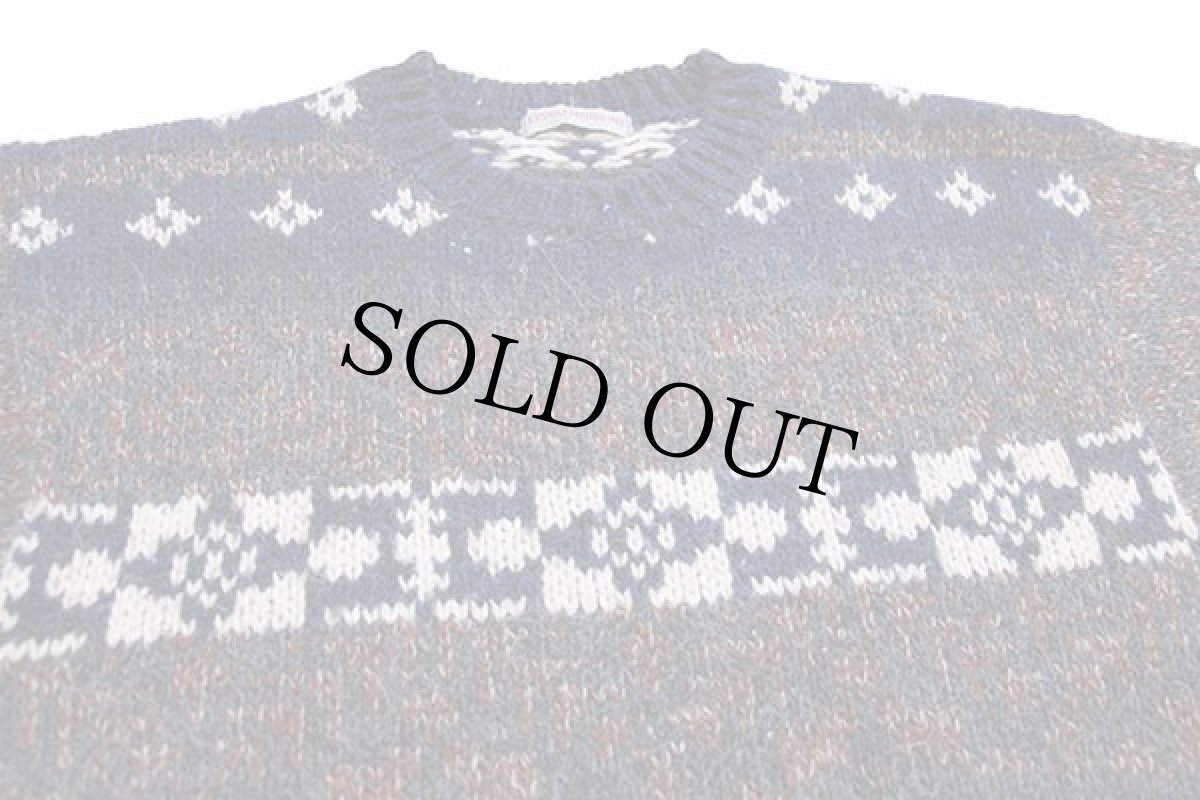 画像3: 90s イタリア製 OSVALDOBRUNI ノルディック柄 ウール×アクリル×アルパカニット セーター M (3)