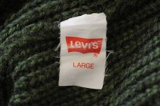 画像4: 90s イタリア製 Levi'sリーバイス ロゴ刺繍 ローゲージ アルパカ×ウール×アクリルニット カーディガン 緑 L★A ユーロ (4)