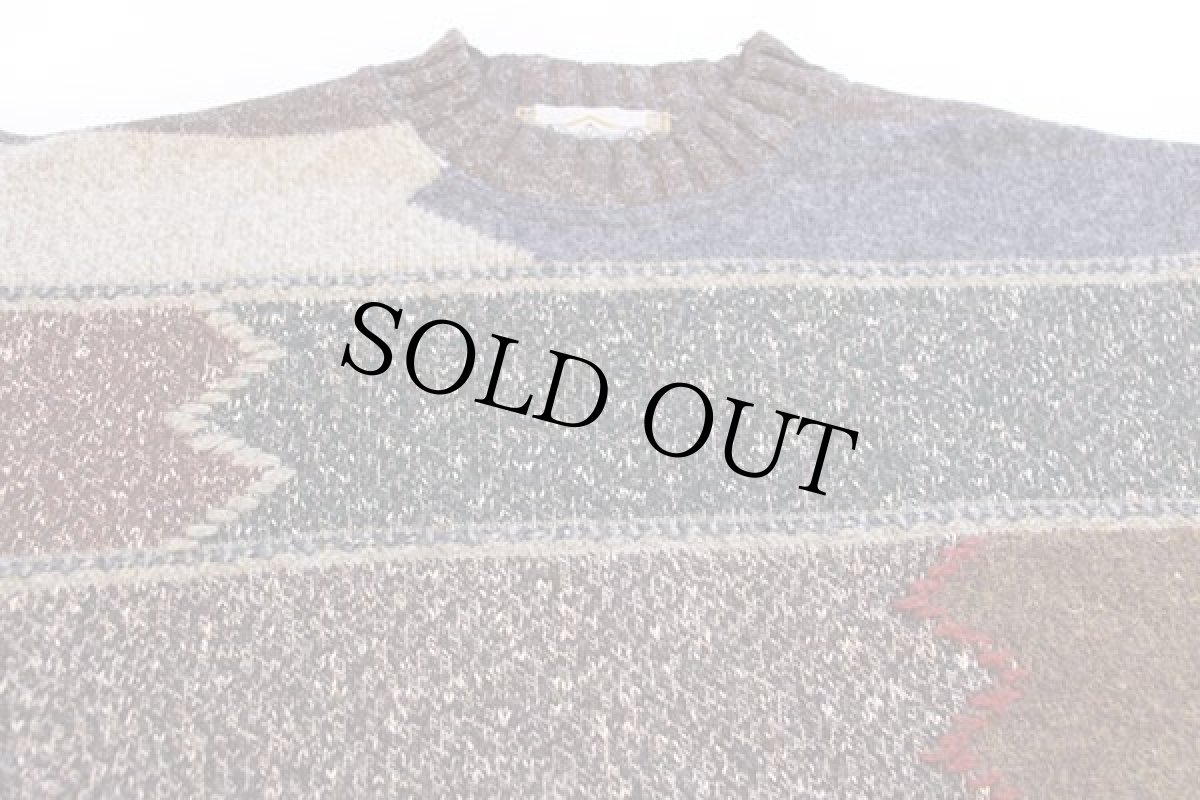 画像3: 90s イタリア製 SouthCoast ボーダー 切り替え デザイン シェットランドウール×アクリル×アルパカニット セーター 54 (3)