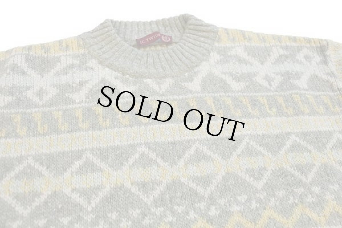 画像3: 90s イタリア製 J.C.TWIDD ノルディック柄 ウールニット セーター 50 (3)