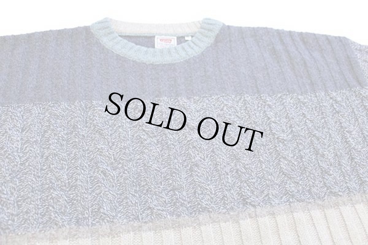 画像3: 90s イタリア製 Levi'sリーバイス マルチカラー ケーブル編み 切り替え ウール×アクリルニット セーター XL★ユーロ (3)