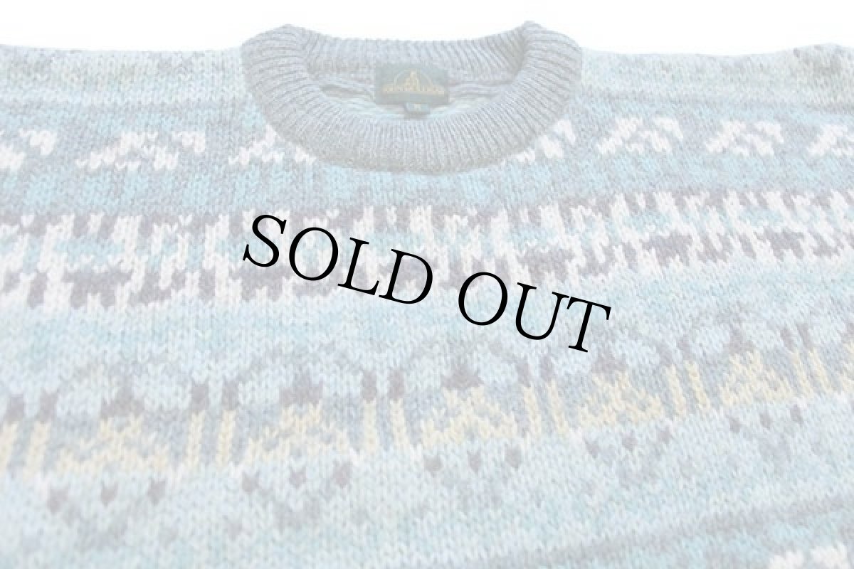 画像3: 90s JOHN MULLIGAN ノルディック柄 ウールニット セーター M (3)