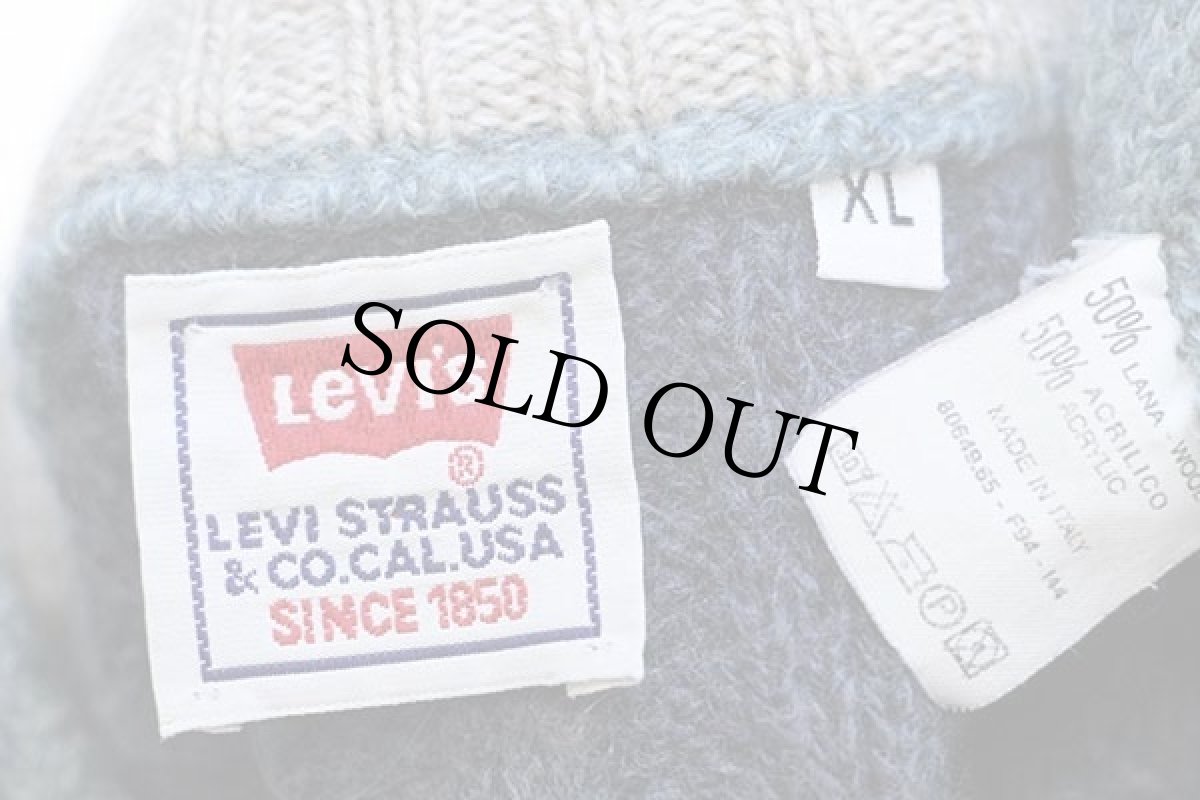 画像4: 90s イタリア製 Levi'sリーバイス マルチカラー ケーブル編み 切り替え ウール×アクリルニット セーター XL★ユーロ (4)