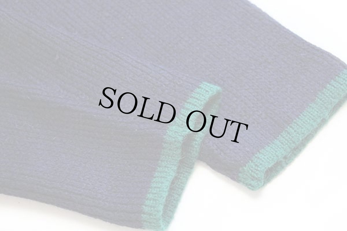 画像6: 70s GHEDINA ZUCCARO ノーカラー チロリアン ローゲージ アルパカ×アクリルニット カーディガン 紺×緑 54 (6)