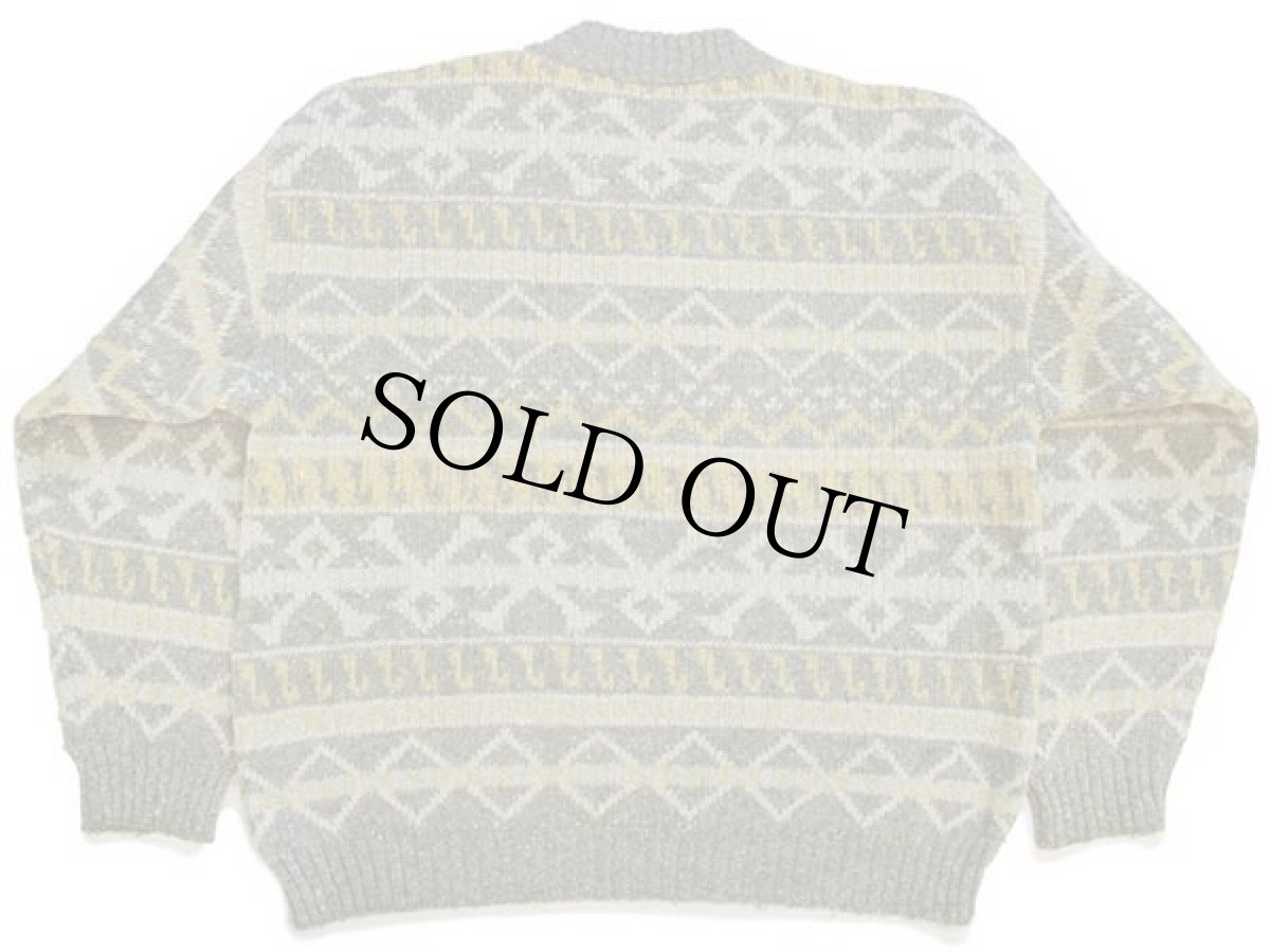 画像2: 90s イタリア製 J.C.TWIDD ノルディック柄 ウールニット セーター 50 (2)