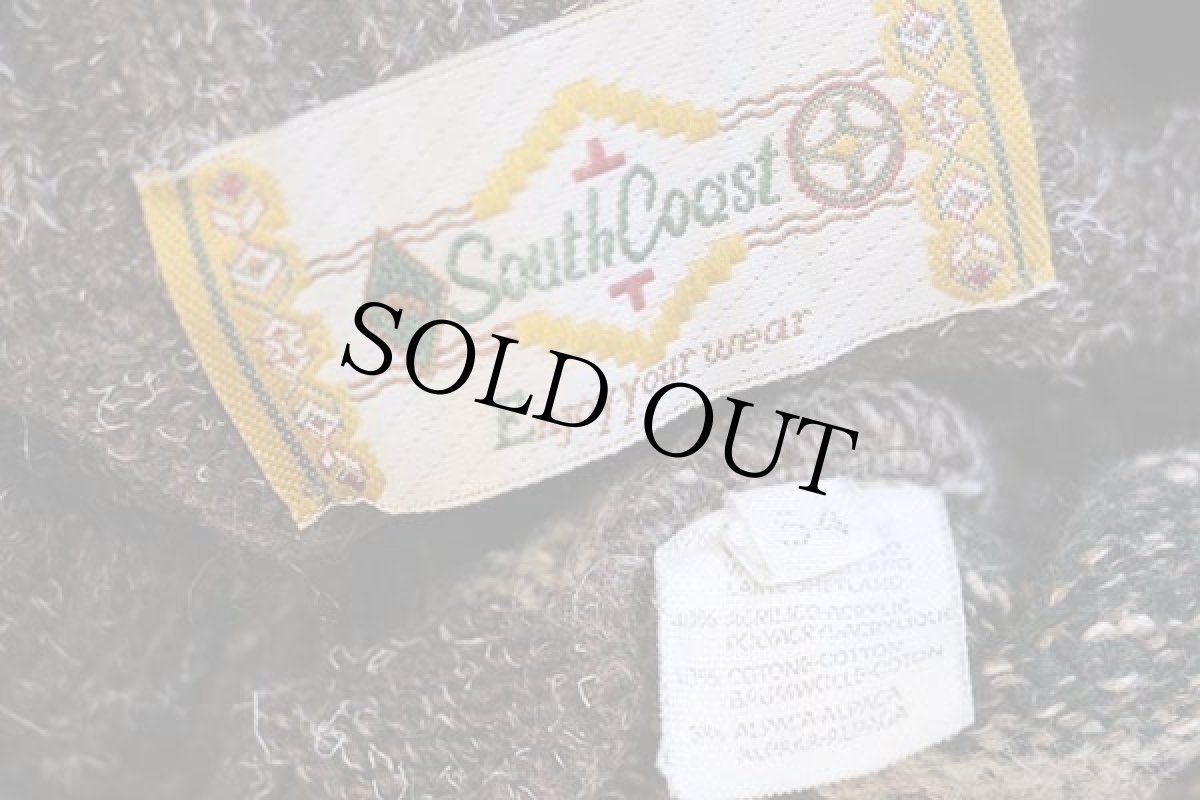 画像4: 90s イタリア製 SouthCoast ボーダー 切り替え デザイン シェットランドウール×アクリル×アルパカニット セーター 54 (4)