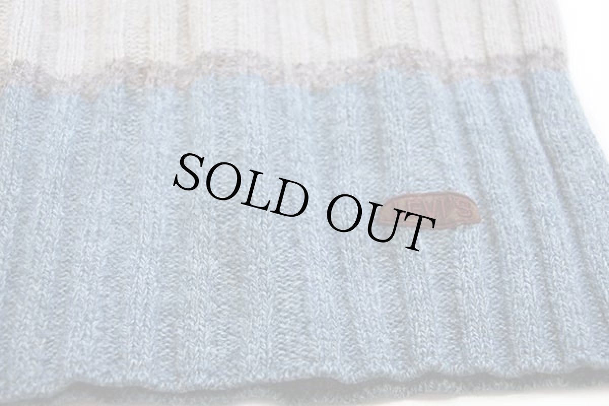 画像5: 90s イタリア製 Levi'sリーバイス マルチカラー ケーブル編み 切り替え ウール×アクリルニット セーター XL★ユーロ (5)