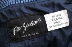 画像4: 80s USA製 Four Seasons 地球 刺繍 ツートン 切り替え デニムジャケット XL (4)