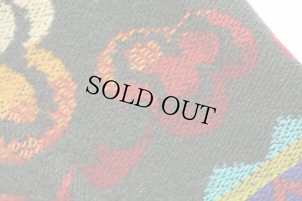 画像5: 90s イタリア製 BENETTONベネトン フォークロア柄 ウール ブランケット コート 48 (5)