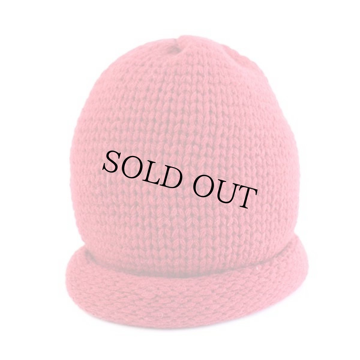 画像2: デッドストック★イタリア製 NEXOS ロール ローゲージ ウール ニットキャップ 濃赤 (2)