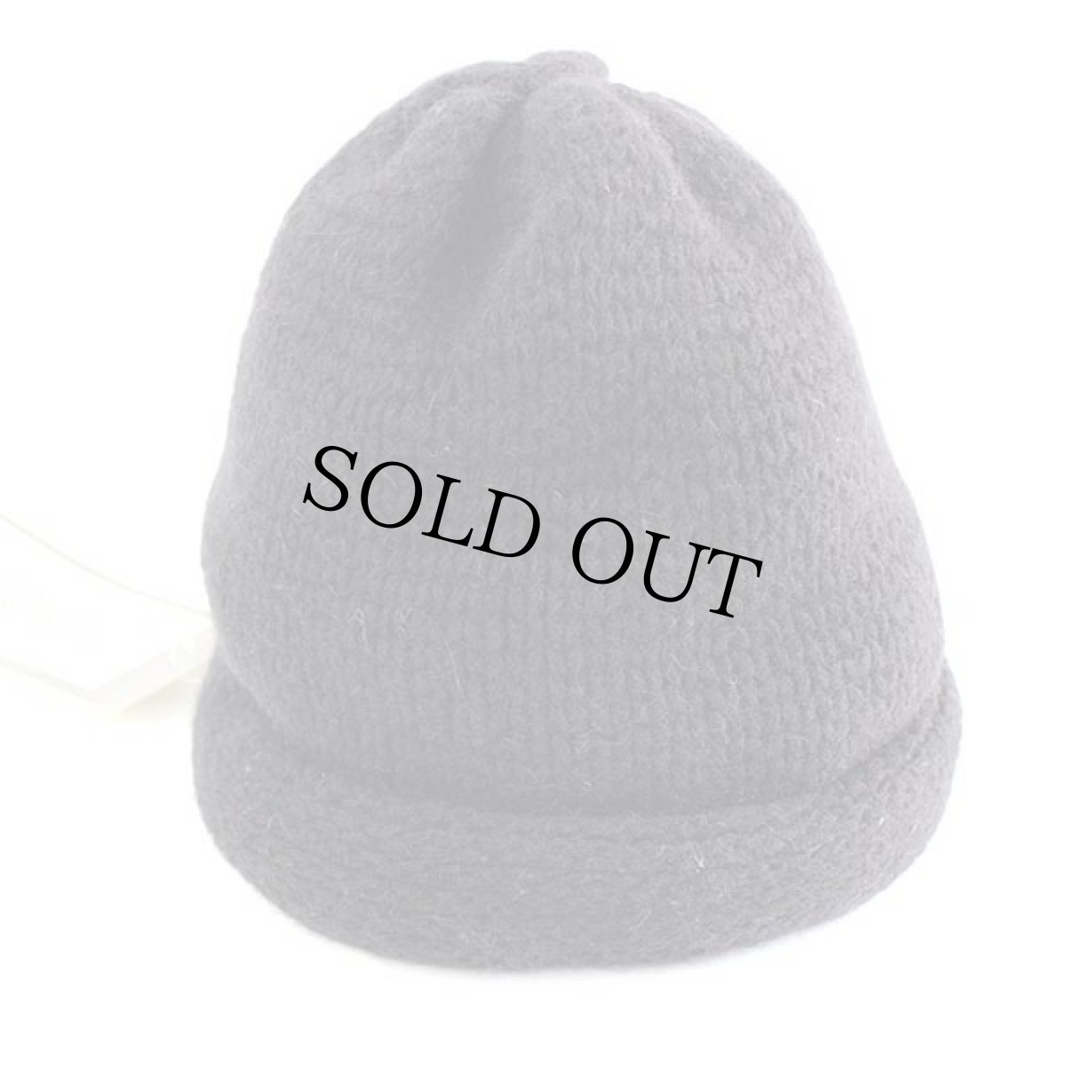 画像2: デッドストック★イタリア製 NEXOS ロール ローゲージ ウール ニットキャップ 黒 (2)