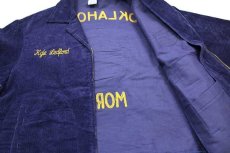 画像5: FFA OKLAHOMA チェーン刺繍&パッチ付き コットン コーデュロイ ファーマーズジャケット 紺 42 (5)