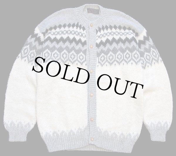 ペルー製 ノルディック柄 アルパカ ハンドニット カーディガン