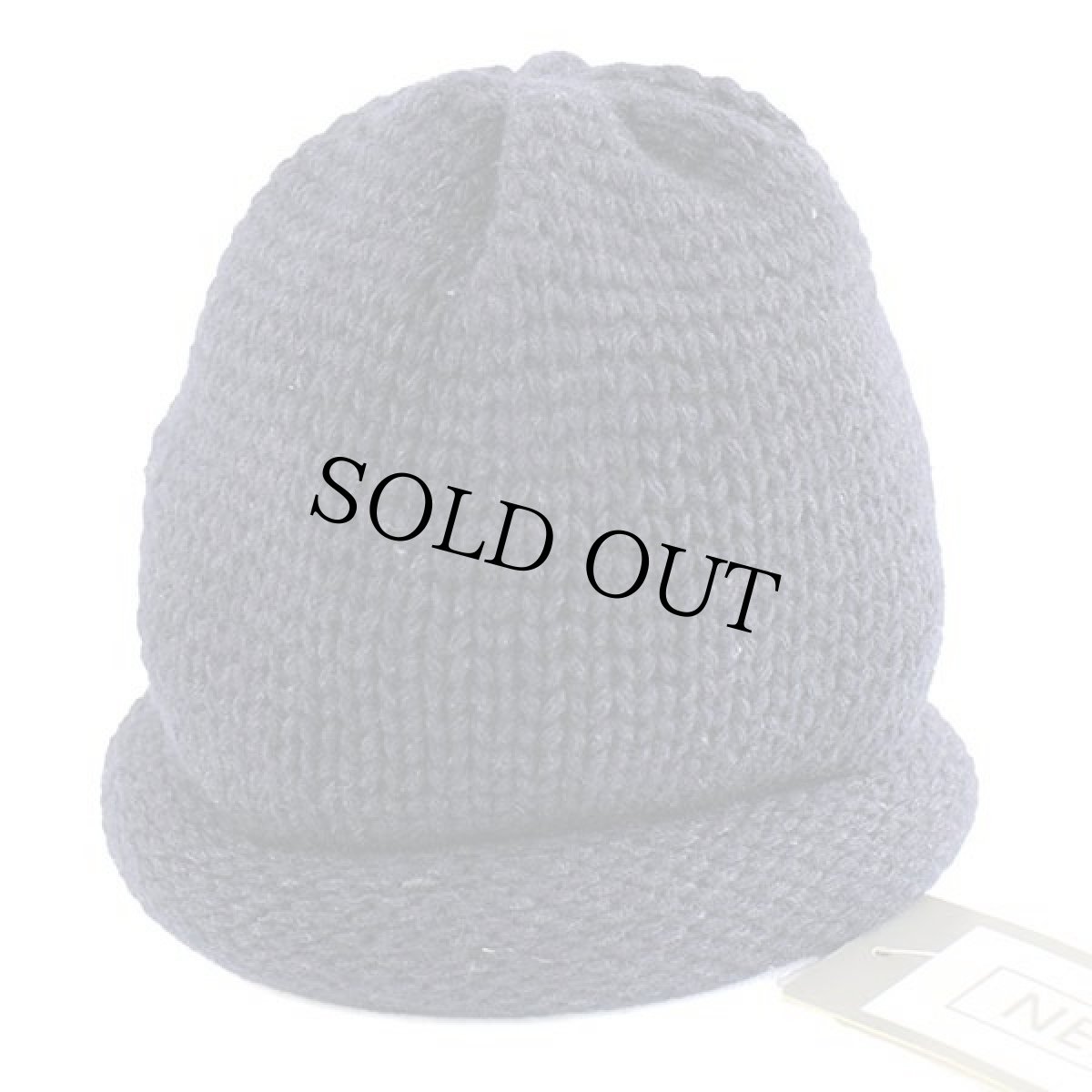 画像2: デッドストック★イタリア製 NEXOS ロール ローゲージ ウール ニットキャップ 紺 (2)