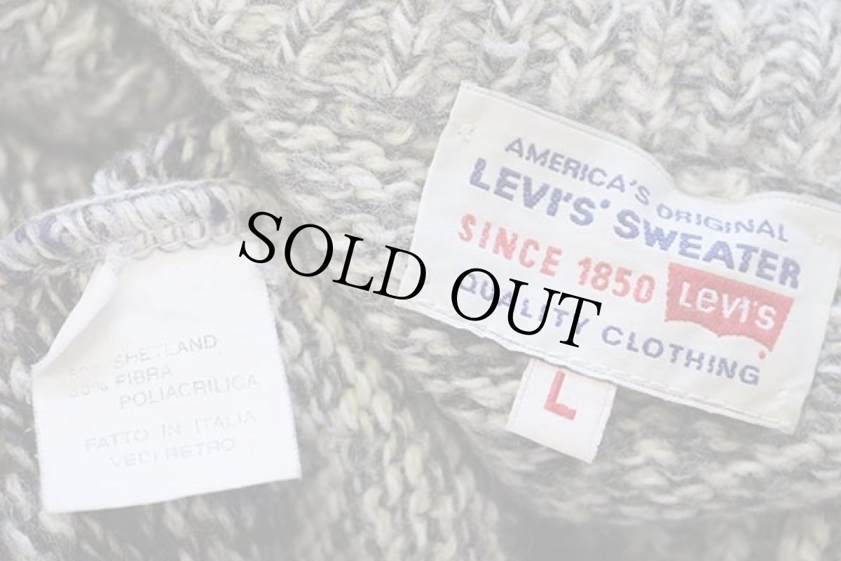 画像4: 90s イタリア製 Levi'sリーバイス シェットランドウール×アクリルニット セーター ミックス L★ユーロ (4)