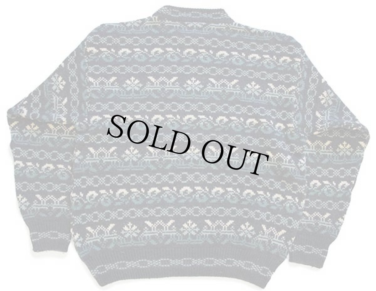 画像2: 90s イタリア製 CiAO ノルディック柄 アクリル×ウール×アルパカ×モヘヤニット セーター XL (2)