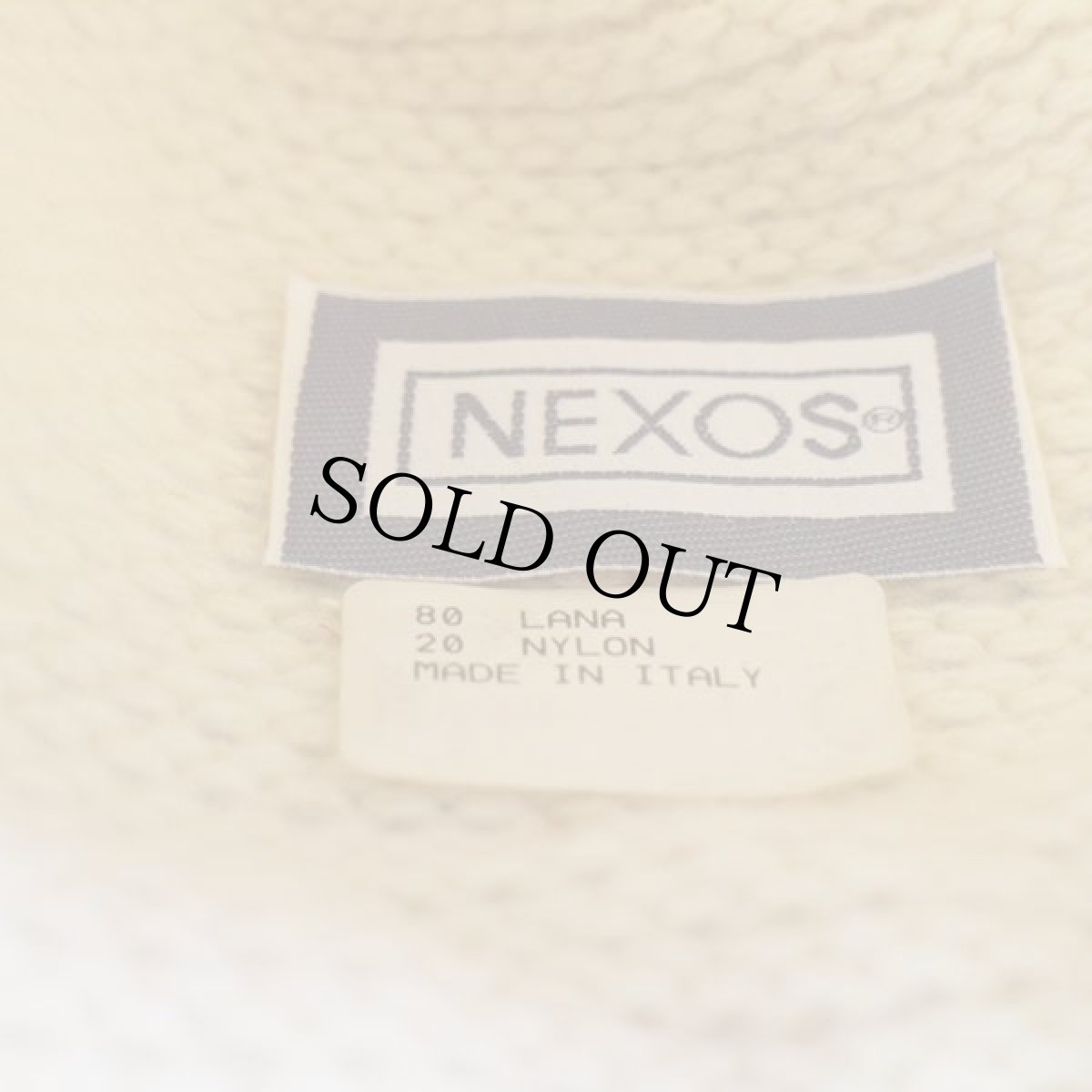 画像6: デッドストック★イタリア製 NEXOS ロール ローゲージ ウール ニットキャップ ナチュラル (6)