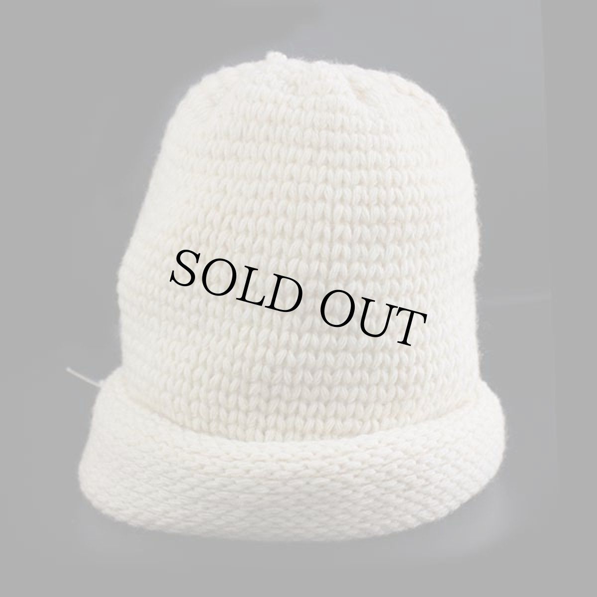 画像3: デッドストック★イタリア製 NEXOS ロール ローゲージ ウール ニットキャップ ナチュラル (3)