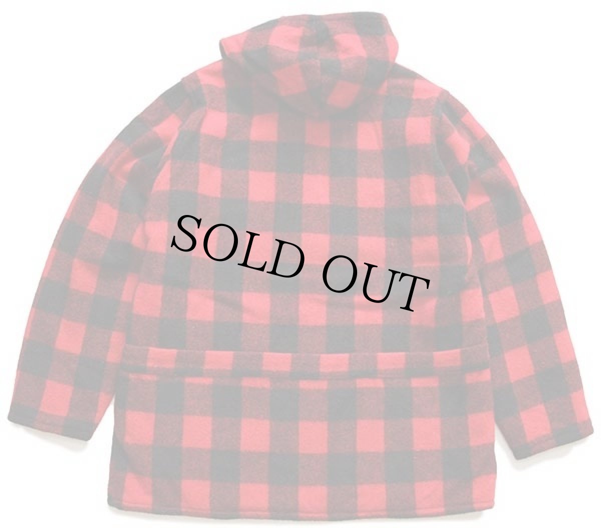 画像2: 90s USA製 JOHNSONジョンソン バッファローチェック キルティングライナー ウール マウンテンパーカー 赤×黒 M (2)