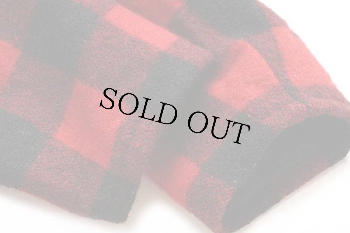 画像6: 90s USA製 JOHNSONジョンソン バッファローチェック キルティングライナー ウール マウンテンパーカー 赤×黒 M (6)