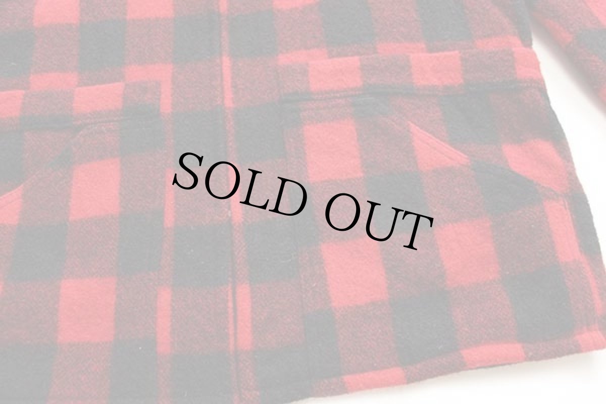 画像5: 90s USA製 JOHNSONジョンソン バッファローチェック キルティングライナー ウール マウンテンパーカー 赤×黒 M (5)